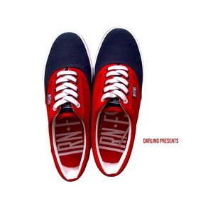 Iron Fist Simsole Two-Tone Sneakers Men Color Red & Black Size 7